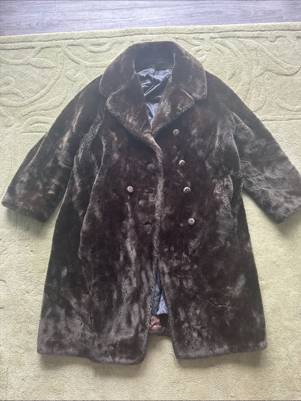 Vintage Borgana Women's Dark Brown Long Fur Coat
